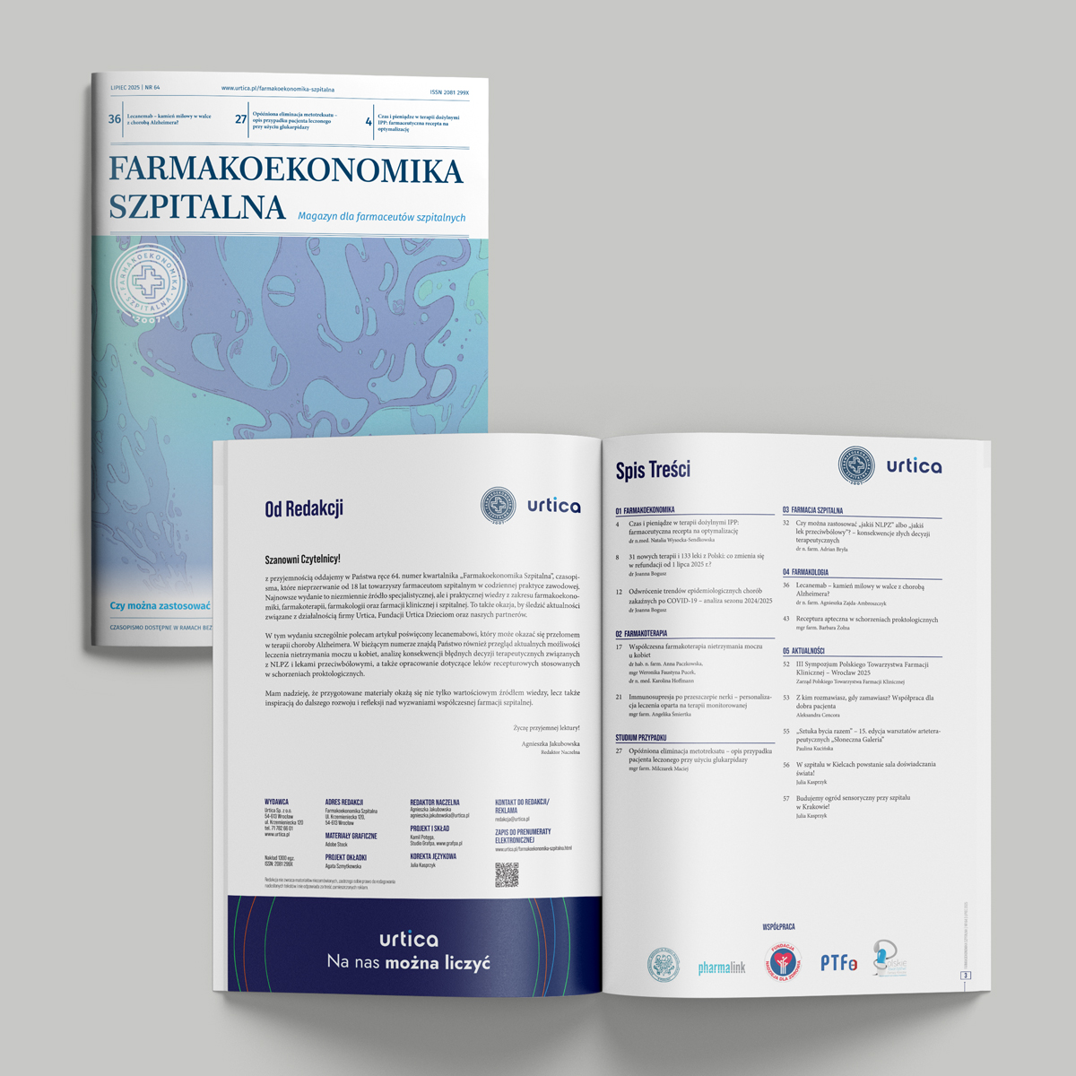 Skład kwartalnika medycznego - projekt okładki